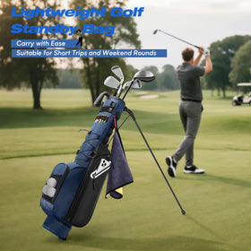 GOBUROS golf stand bag provides stable ground feet for slip-free setup.