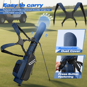 GOBUROS golf stand bag has a thermal-lined pouch for temperature-sensitive items.