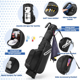 GOBUROS bag includes waterproof valuables pocket to keep essentials dry during rounds.