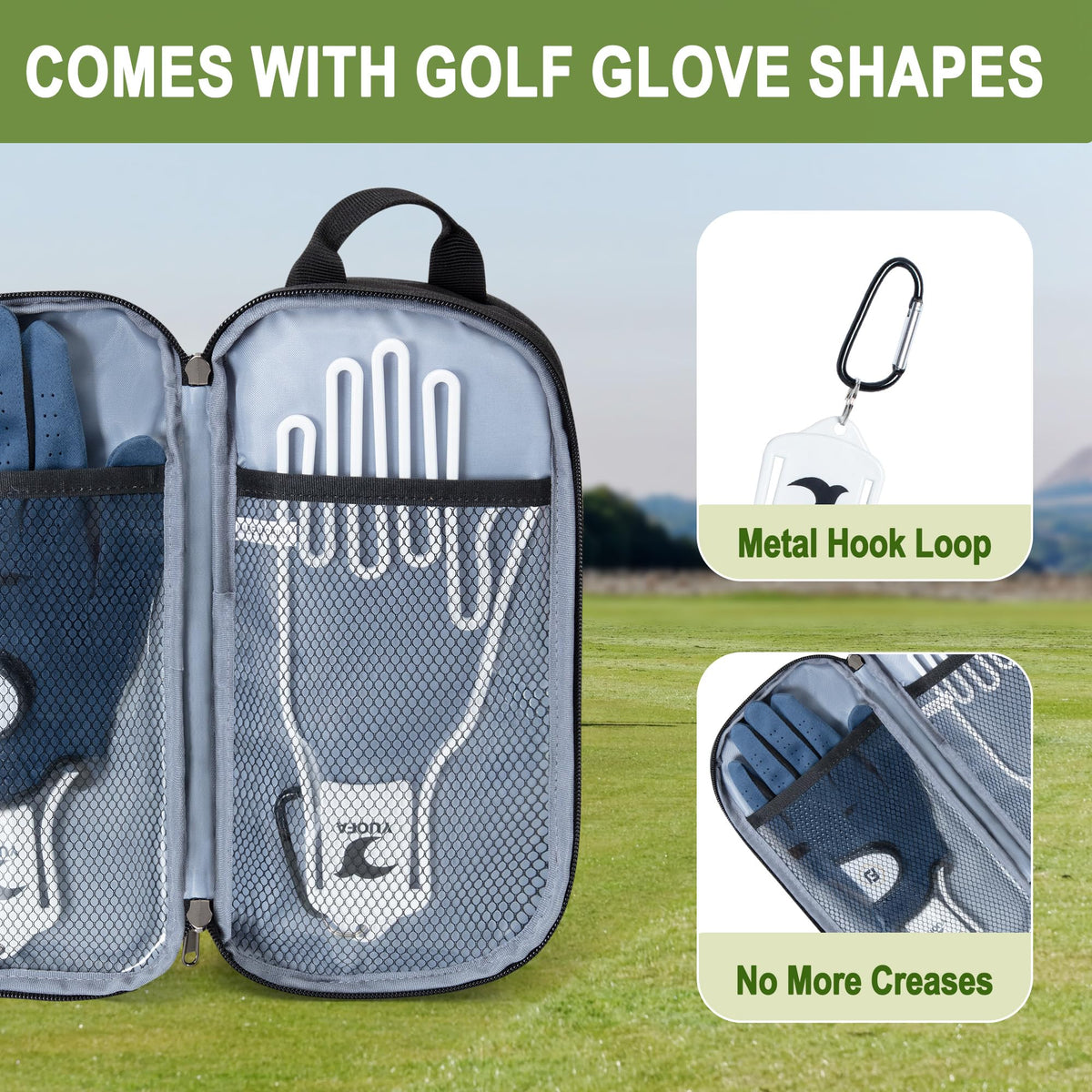 GOBUROS PVC ball compartment keeps golf balls secure inside the bag.