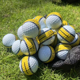 GOCHSS ball showing 332 dimples for stable flight and distance.