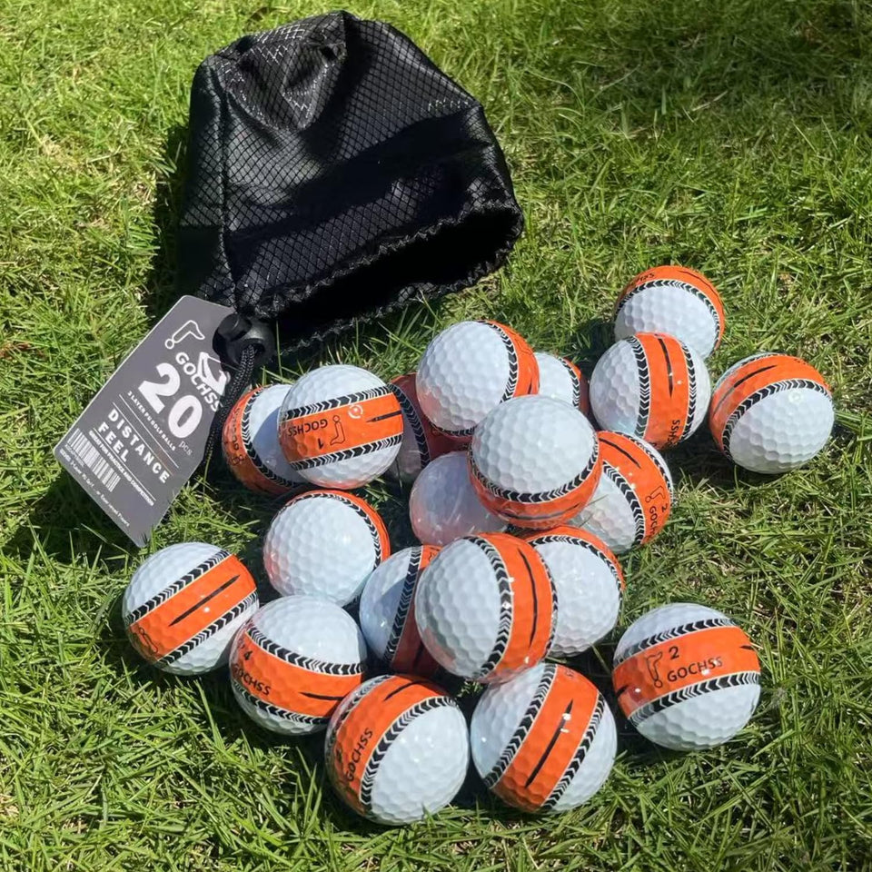 GOCHSS golf ball with orange alignment line for precise putting.
