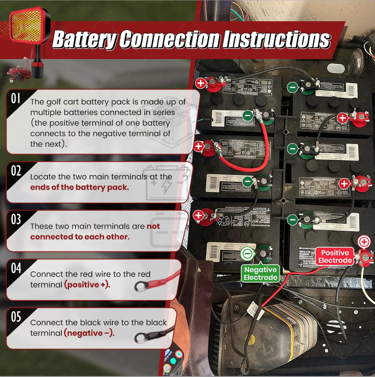 Gociean 36V heater compatible with Club Car, Yamaha, EZGO 36V carts.