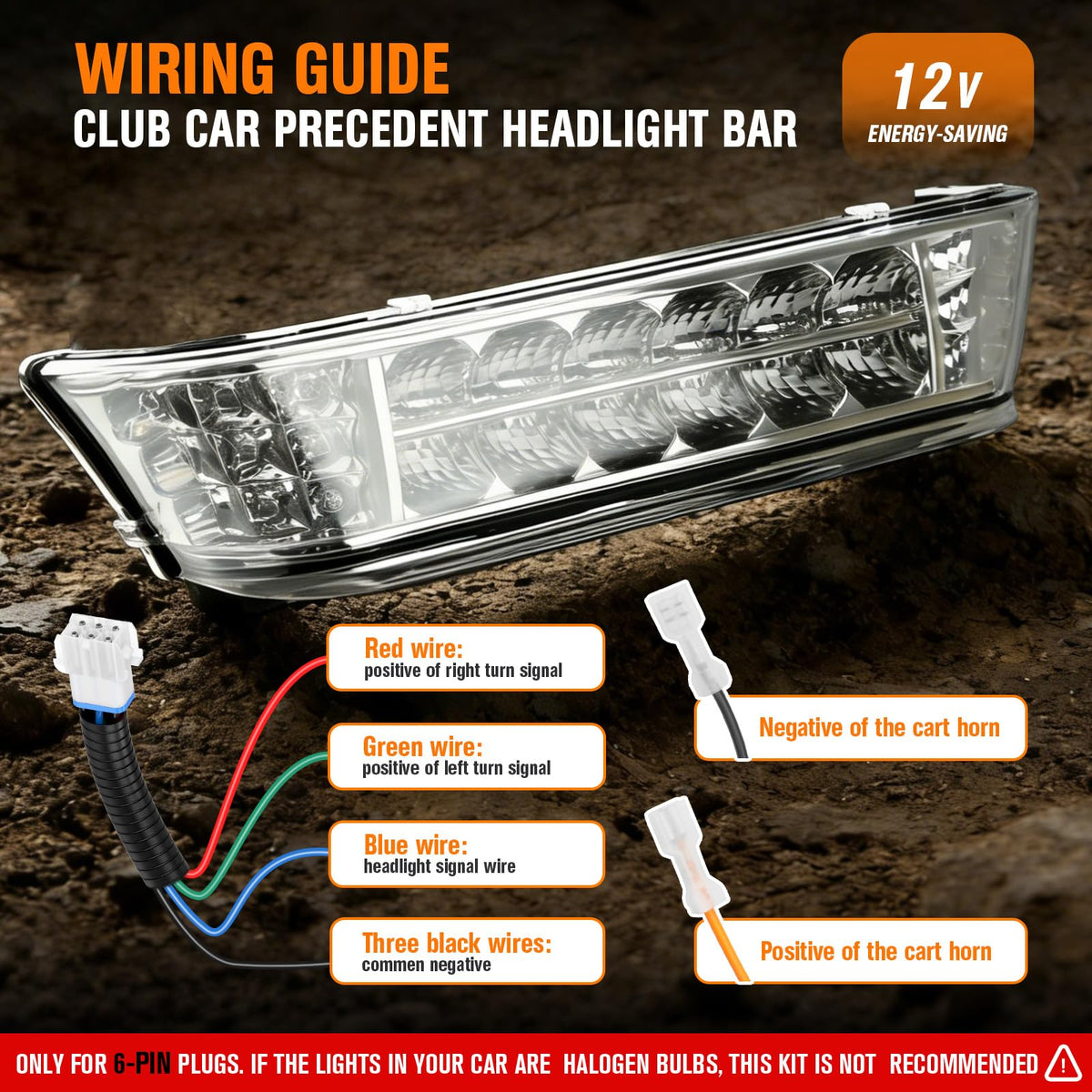 GODCTSUP 12V LED beam highlights road edges for safer driving.