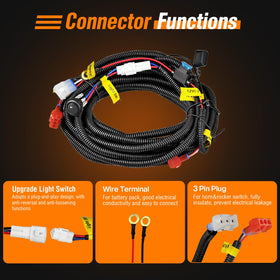 GODCTSUP 12V wiring harness fits headlight and taillight setups across models.