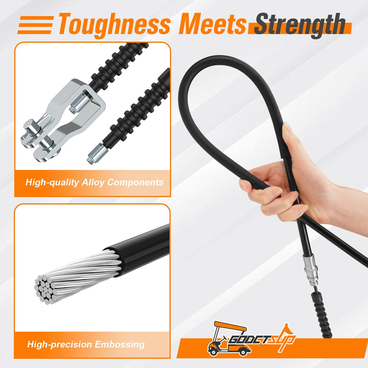 GODCTSUP 42-inch brake cable for Club Car DS offers full travel and compatibility.