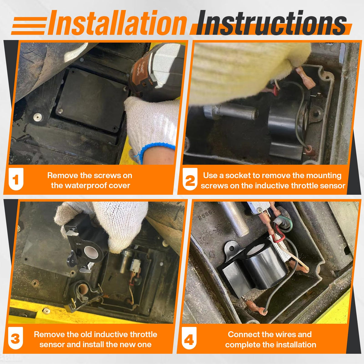 GODCTSUP after-sales support for EZGO inductive throttle sensor.