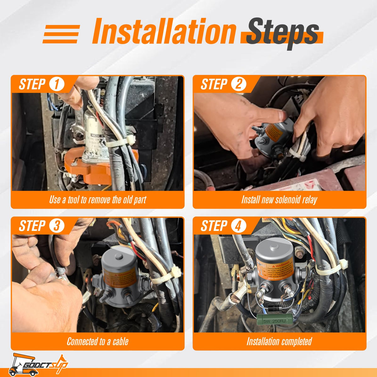 GODCTSUP reliable after-sales support for EZGO solenoid questions.