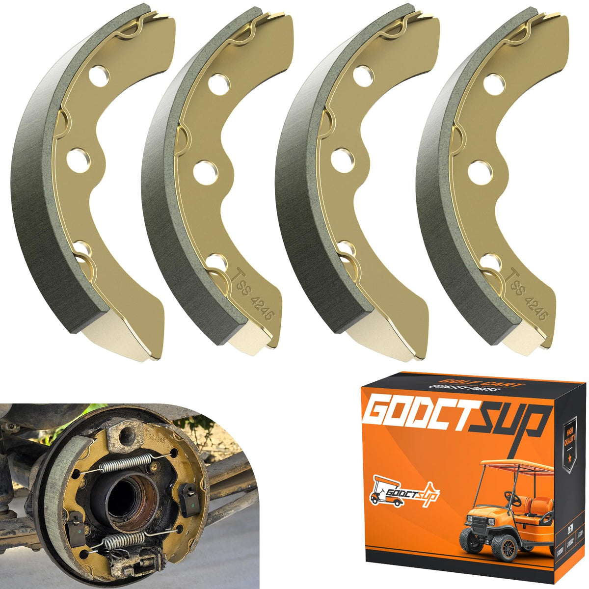 GODCTSUP brake shoes kit for Club Car DS and Precedent delivers smoother stops and reliable control