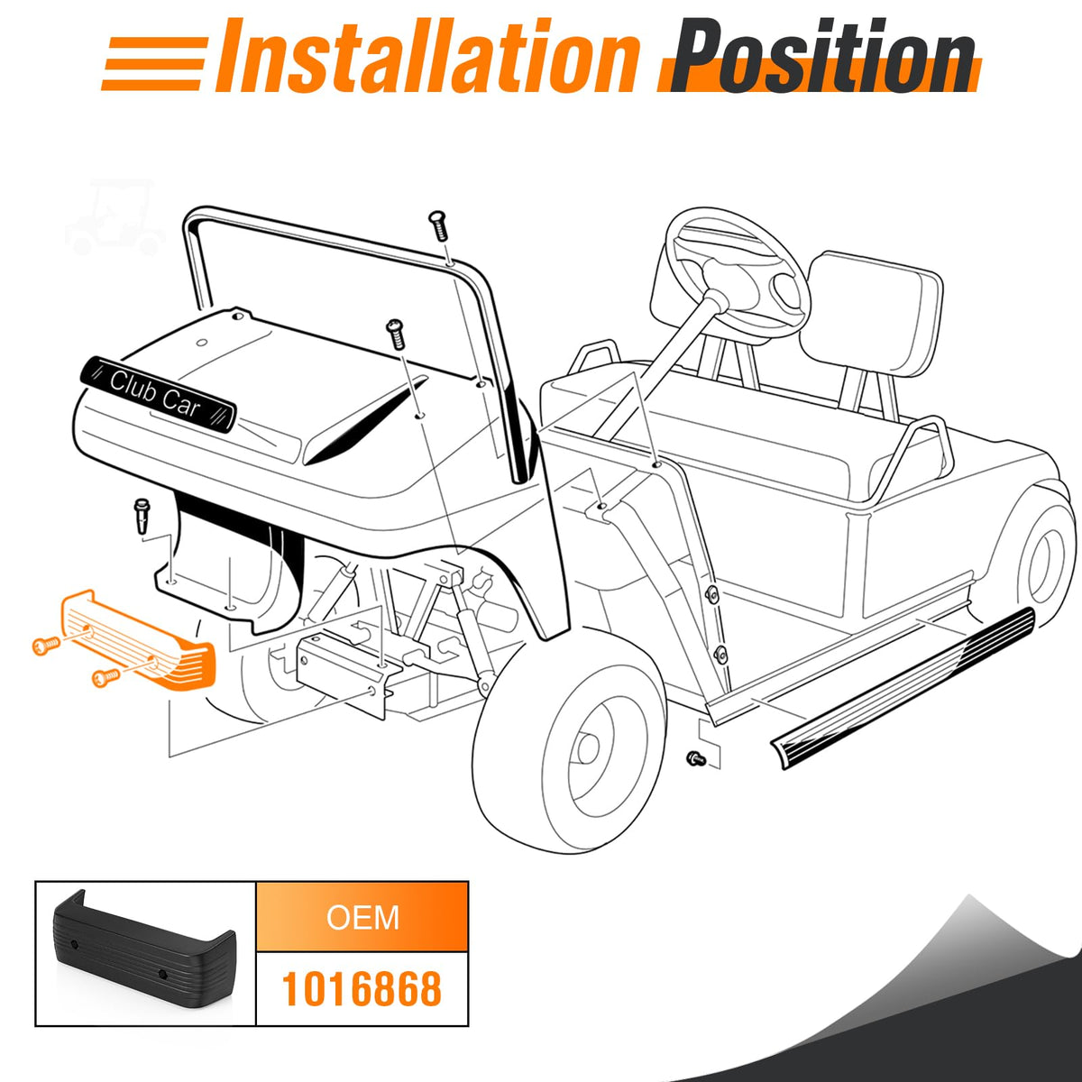 GODCTSUP golf cart bumper kit includes bolts for secure fit