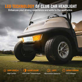 GODCTSUP Club Car LED headlight bar side view showing compact design.