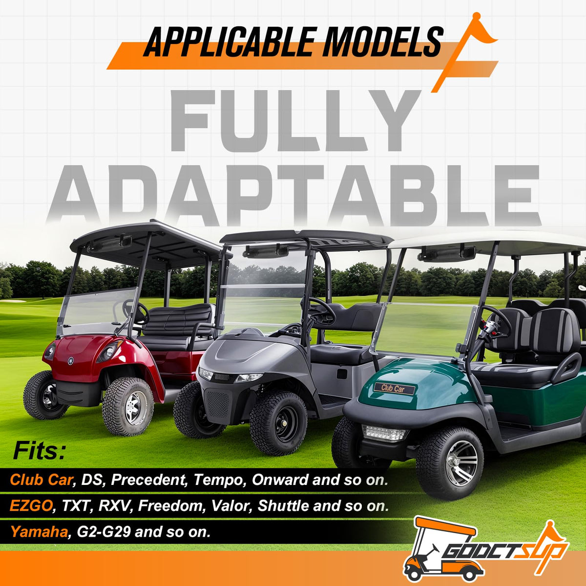 GODCTSUP universal fit suits EZGO, Club Car, Yamaha carts