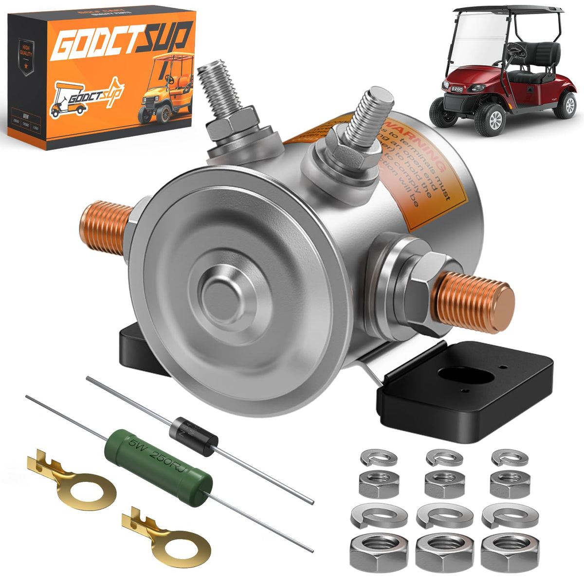 GODCTSUP EZGO 36V solenoid relay with resistor and diode for reliable power transfer.