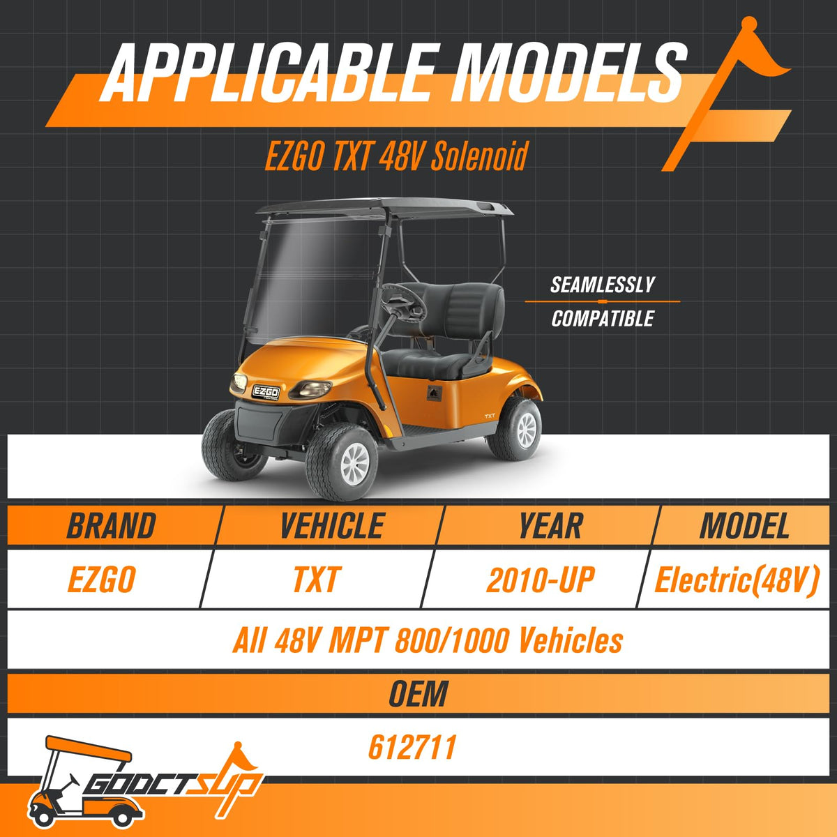 GODCTSUP EZGO 48V solenoid design for improved starting performance