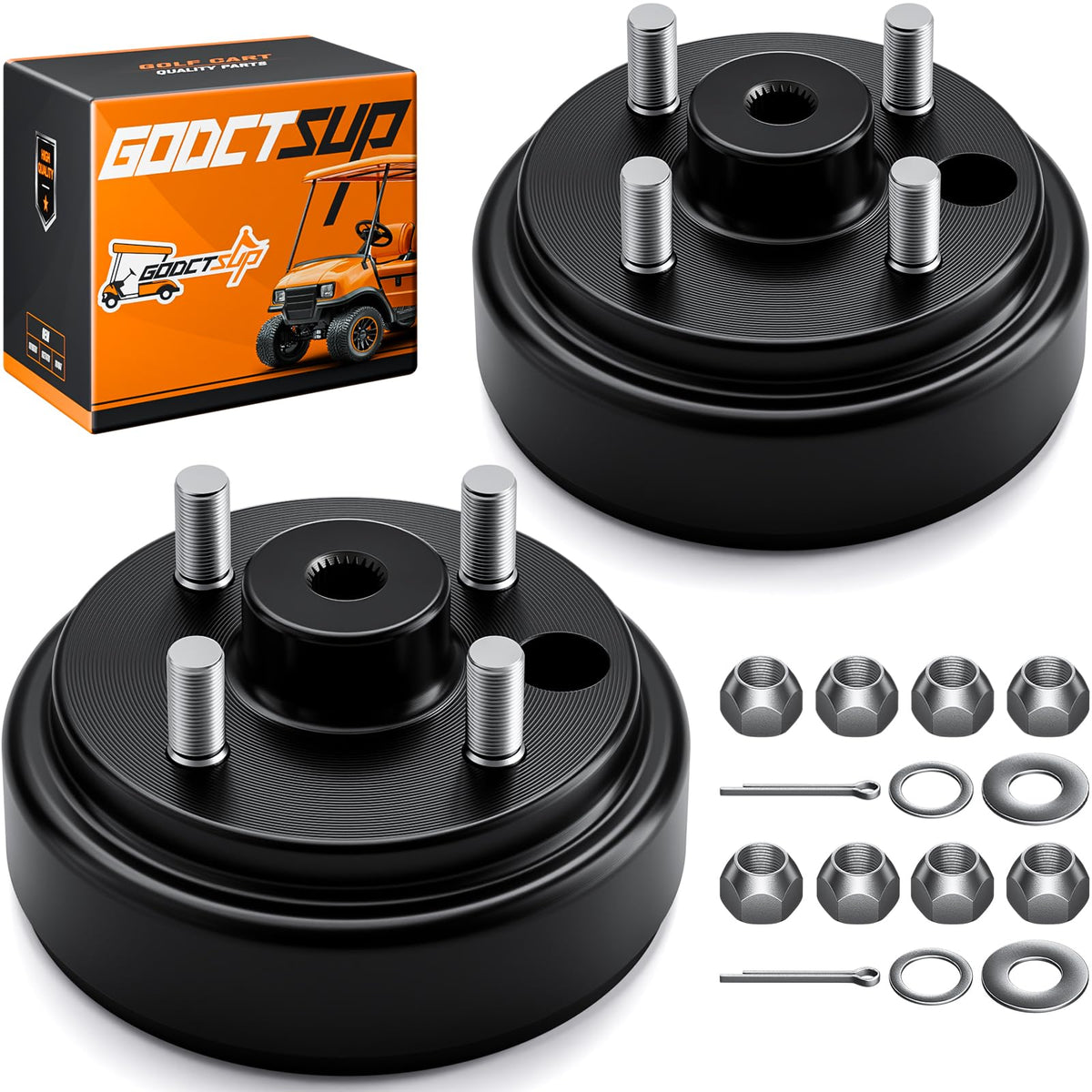 GODCTSUP EZGO brake drum hub assembly in black for reliable stopping