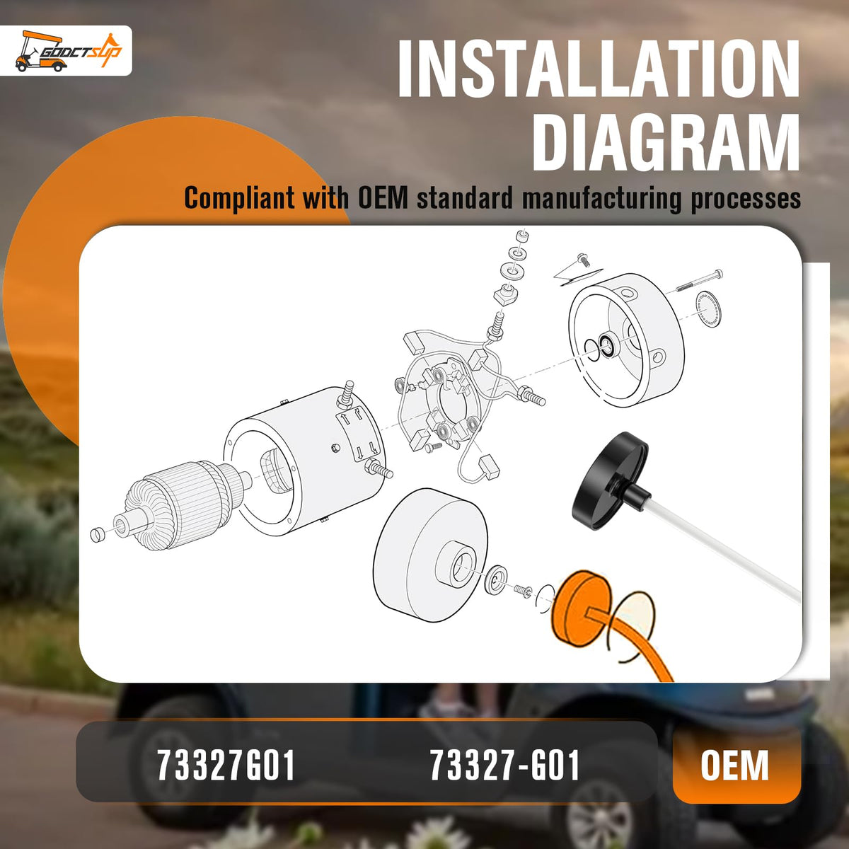 GODCTSUP brand label on EZGO speed sensor indicating quality and OEM-grade parts