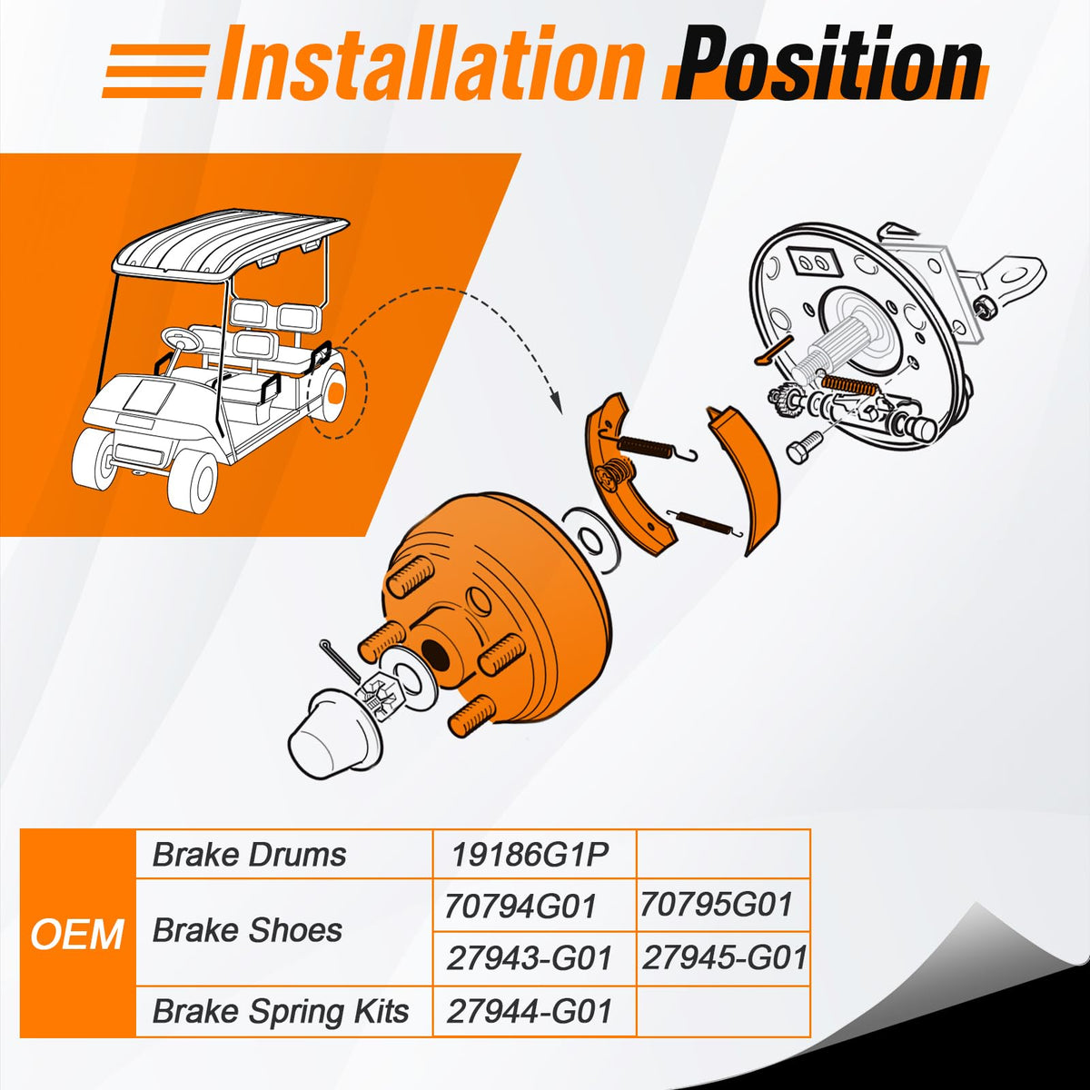 Ready-to-install GODCTSUP brake system upgrade for EZGO TXT