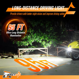 GODCTSUP EZGO TXT headlight bar installed on cart enhances nighttime driving experience.