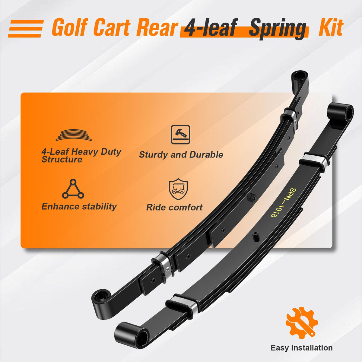 GODCTSUP EZGO TXT rear leaf springs with bushings boost dampening and durability.