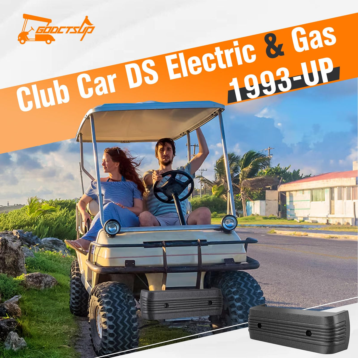 GODCTSUP ABS bumper material provides durable protection for golf cart noses