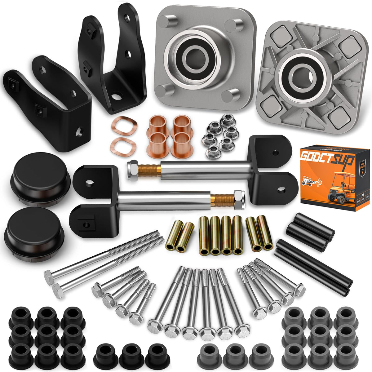 GODCTSUP front-end repair kit for Club Car Precedent improves fit and steering control.
