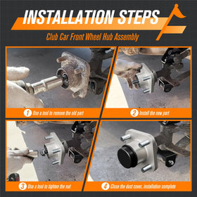 GODCTSUP front hub assembly on a Club Car for steady steering