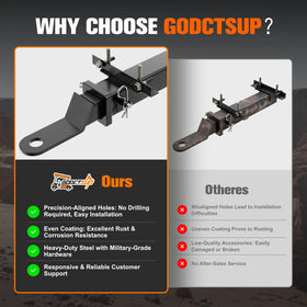 GODCTSUP 2in receiver with durable steel indicates long-lasting capacity