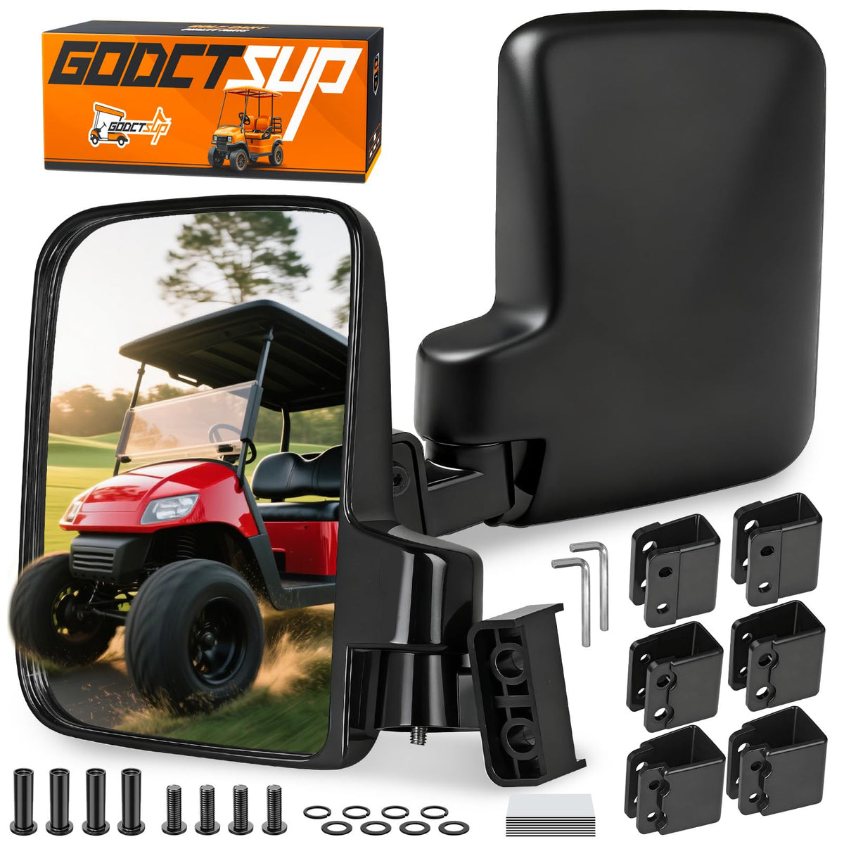 GODCTSUP golf cart mirrors universal fit improves rear visibility across brands