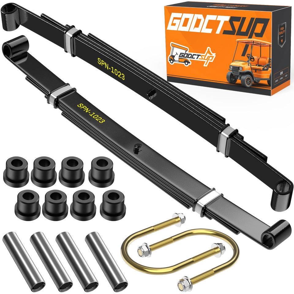 GODCTSUP rear 4-leaf spring kit on Club Car Precedent improves stability and load capacity