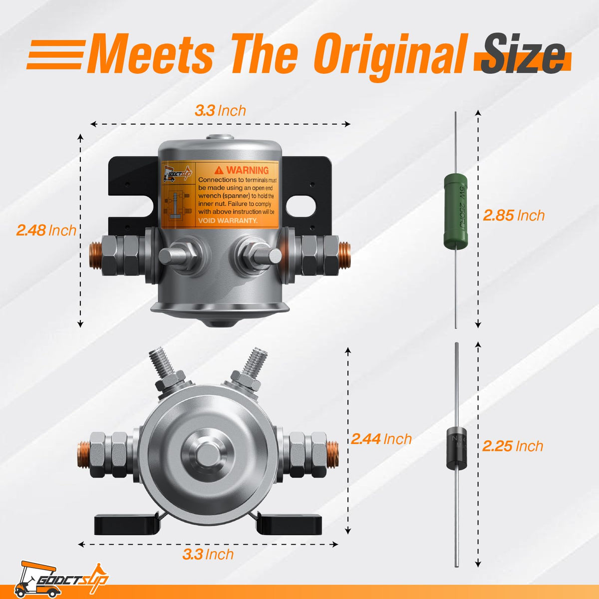 GODCTSUP robust 36V solenoid construction designed for long-term use.