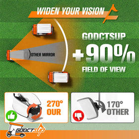 GODCTSUP tempered glass rear view for clear, durable visibility
