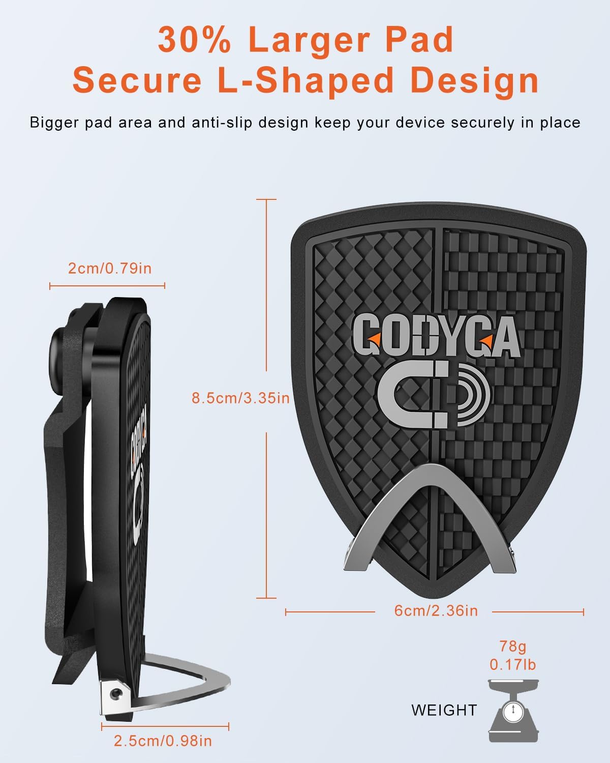 GODYGA landing pad on push cart enables fast access between shots.