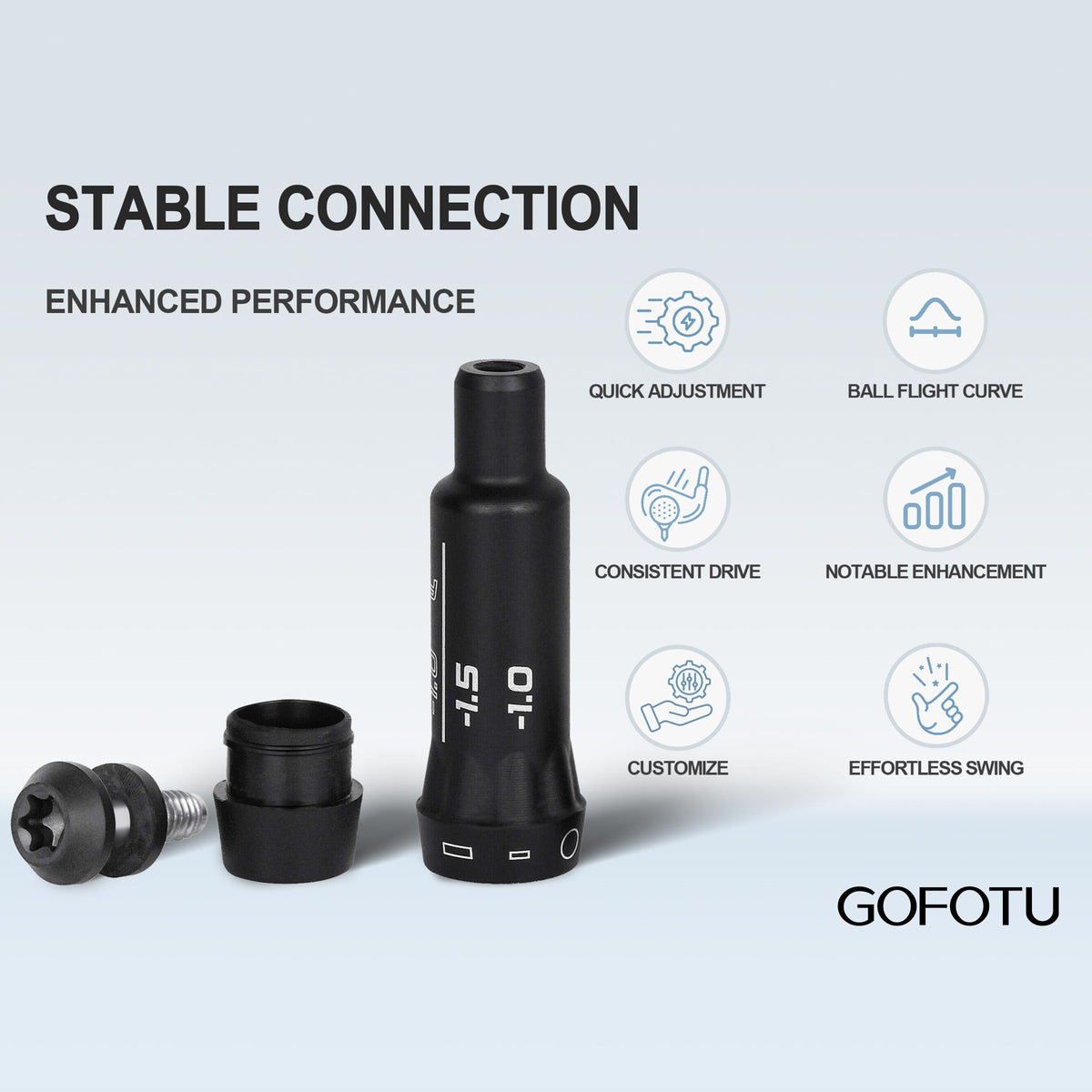 Gofotu 335 adapter sleeve pack includes ferrule, washer, and screw for installation