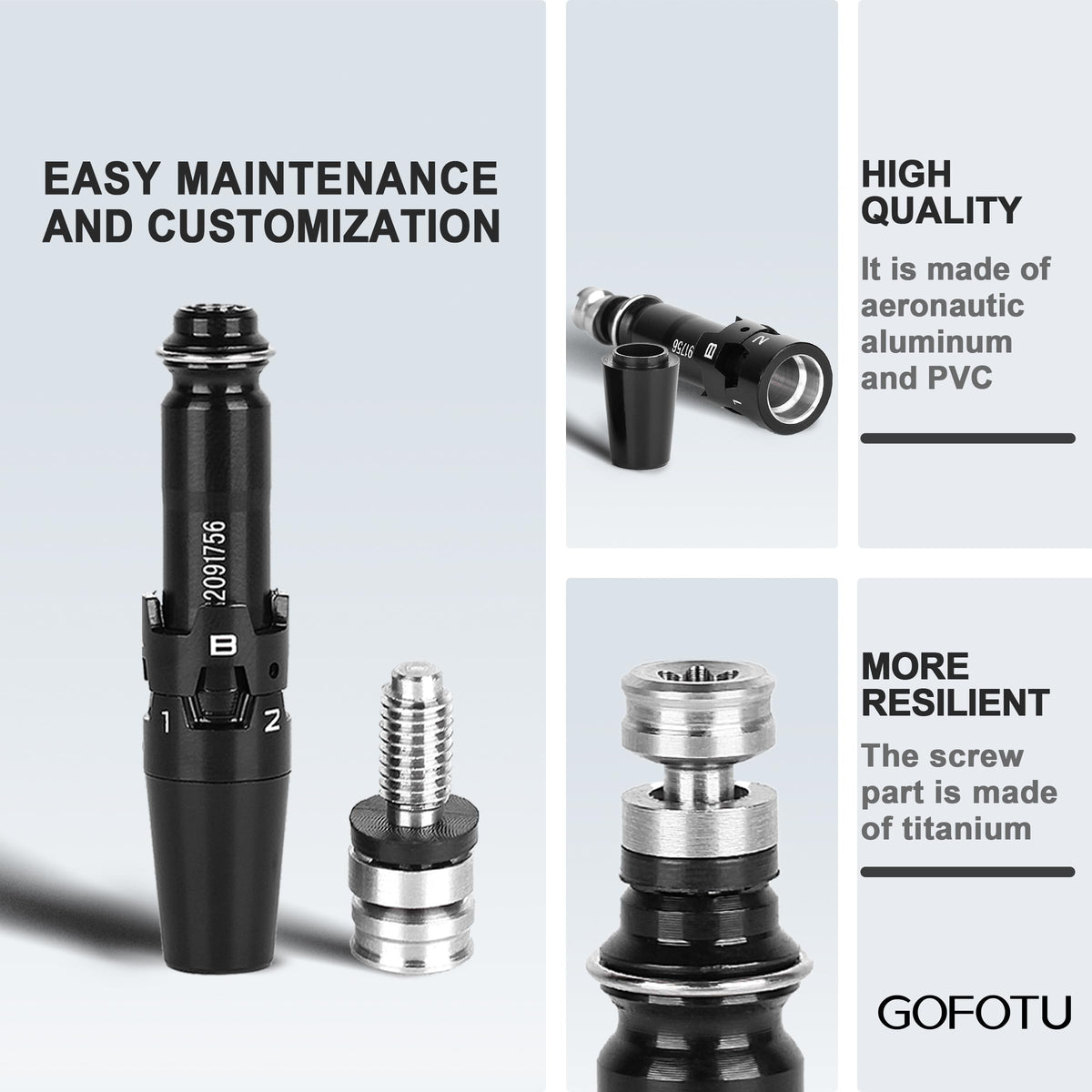 Gofotu 335 adapter sleeve for Titleist TS3 ensures smooth installation and torque.