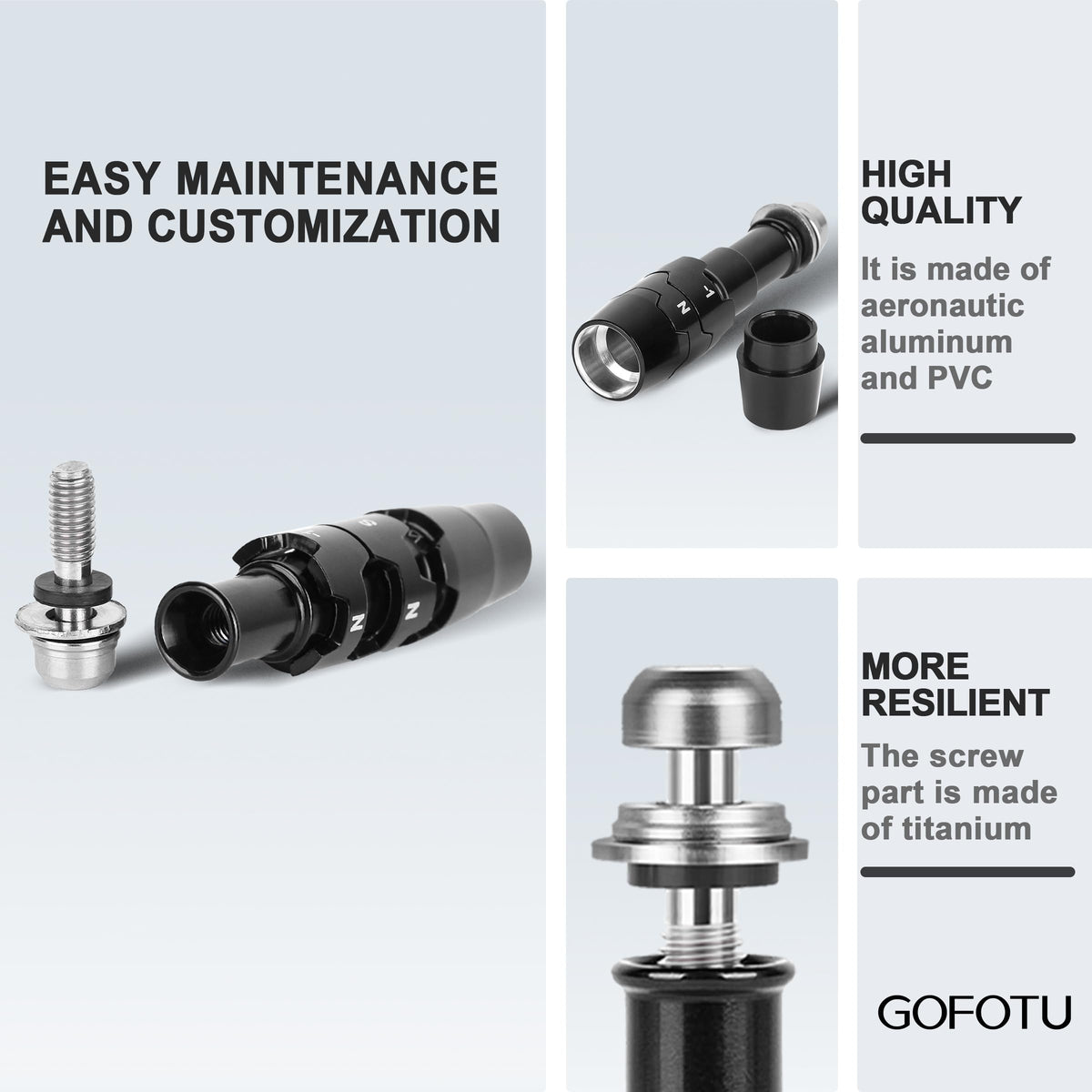 Gofotu 335 sleeve adapter compatible with Rogue ST for rapid head swaps.