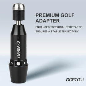 Gofotu black right-handed golf adapter sleeve on display with sleek finish