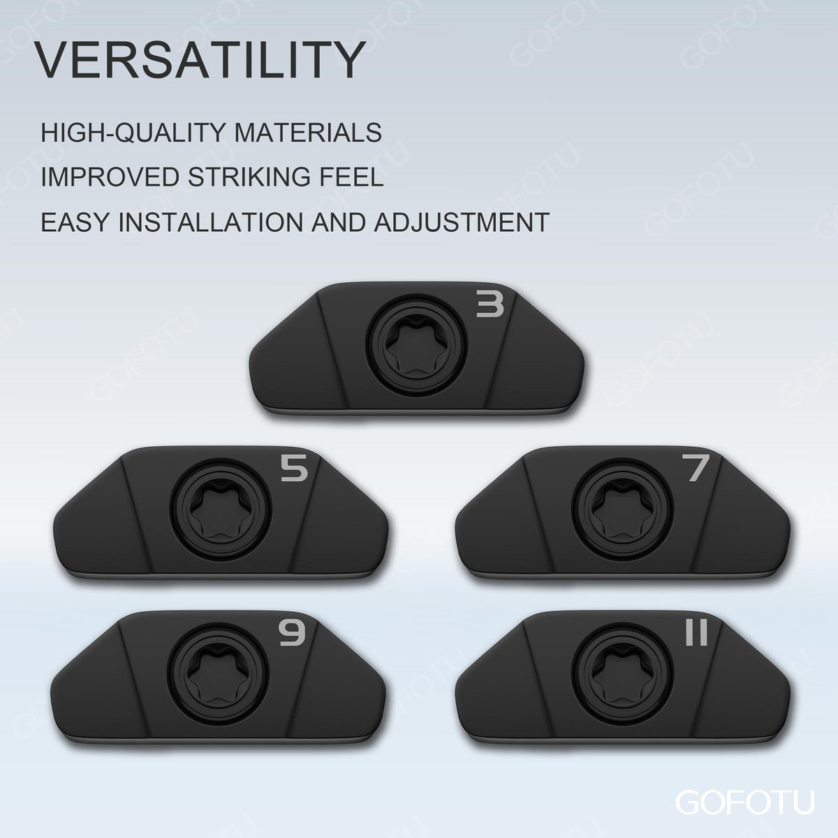 Gofotu case and wrench included for easy on-course weight adjustment.