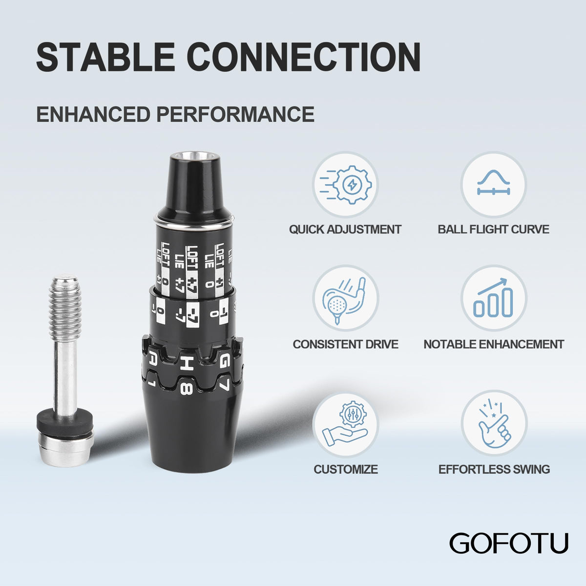 Gofotu black golf adapter sleeve with matte finish for discreet look