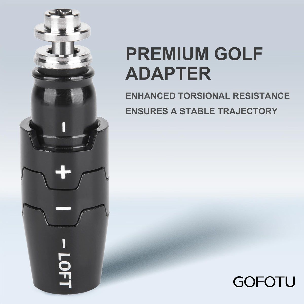 Gofotu golf adapter sleeve in black offers durable, long-lasting performance.