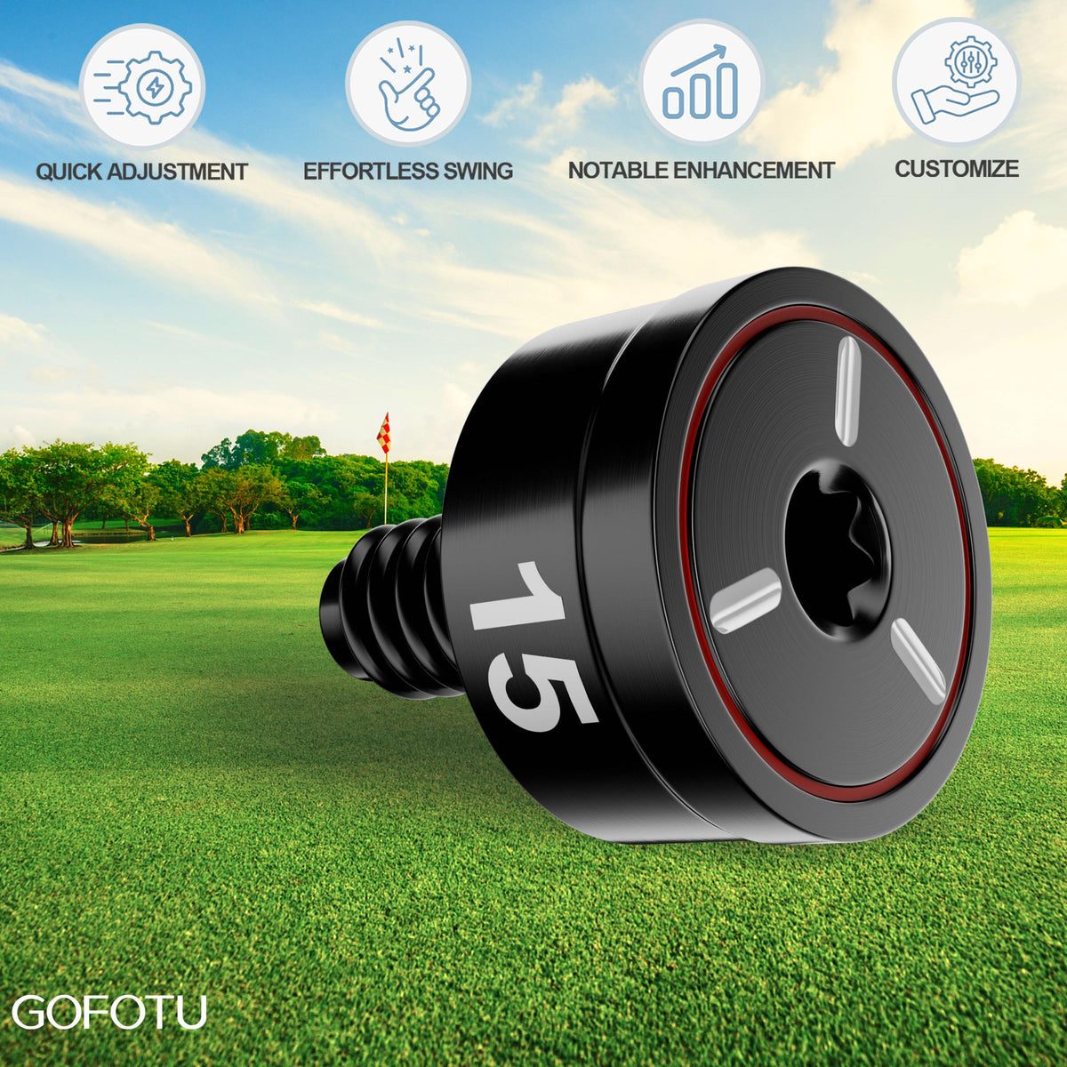 Gofotu 15g driver weight in black for added swing weight