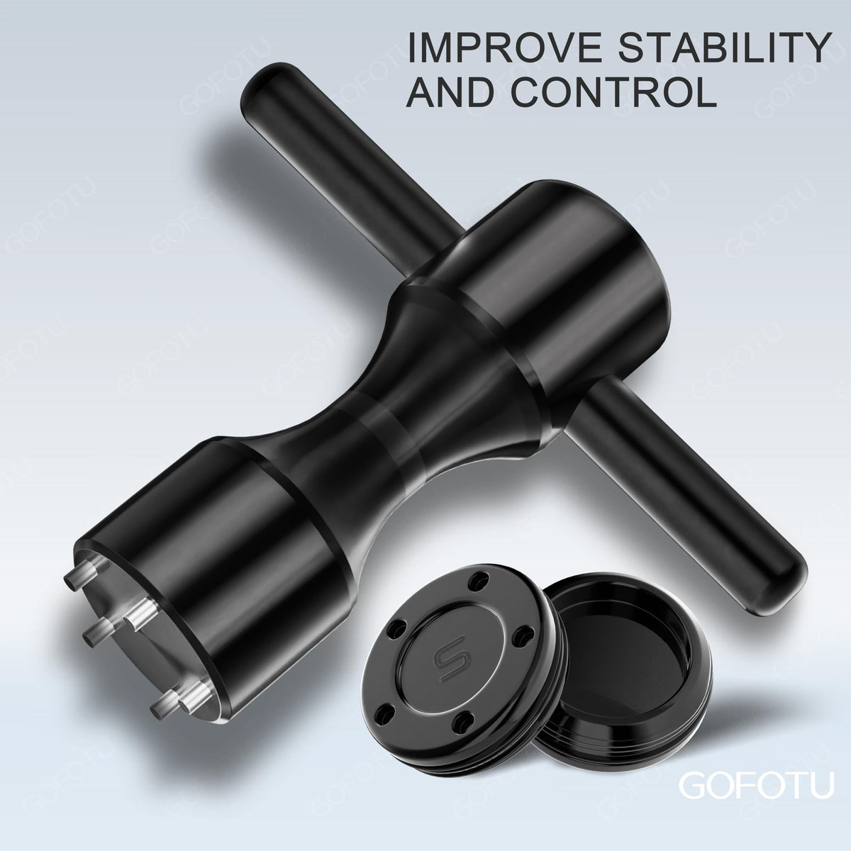 Transparent case and wrench included for safe storage and quick adjustments.