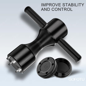 Transparent case and wrench included for safe storage and quick adjustments.