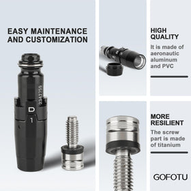 Two-piece set provides spare adapters for future clubs.