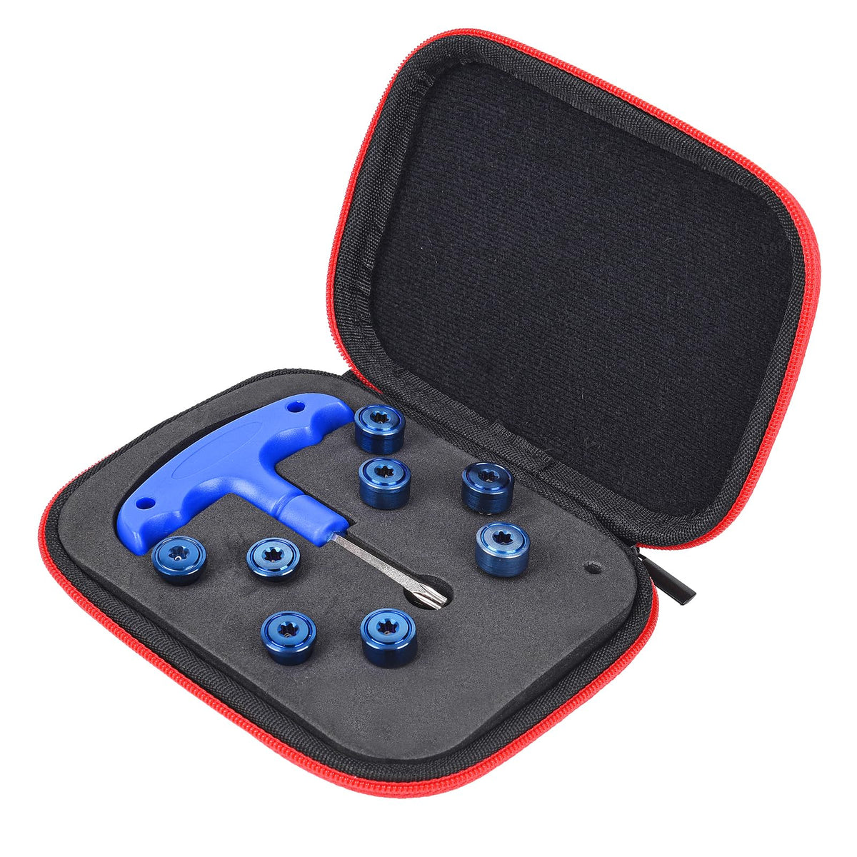Blue Gofotu wrench and case included for easy setup.