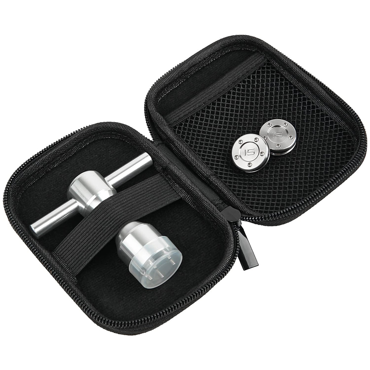Gofotu weights and case with wrench enable quick on-course weight swaps