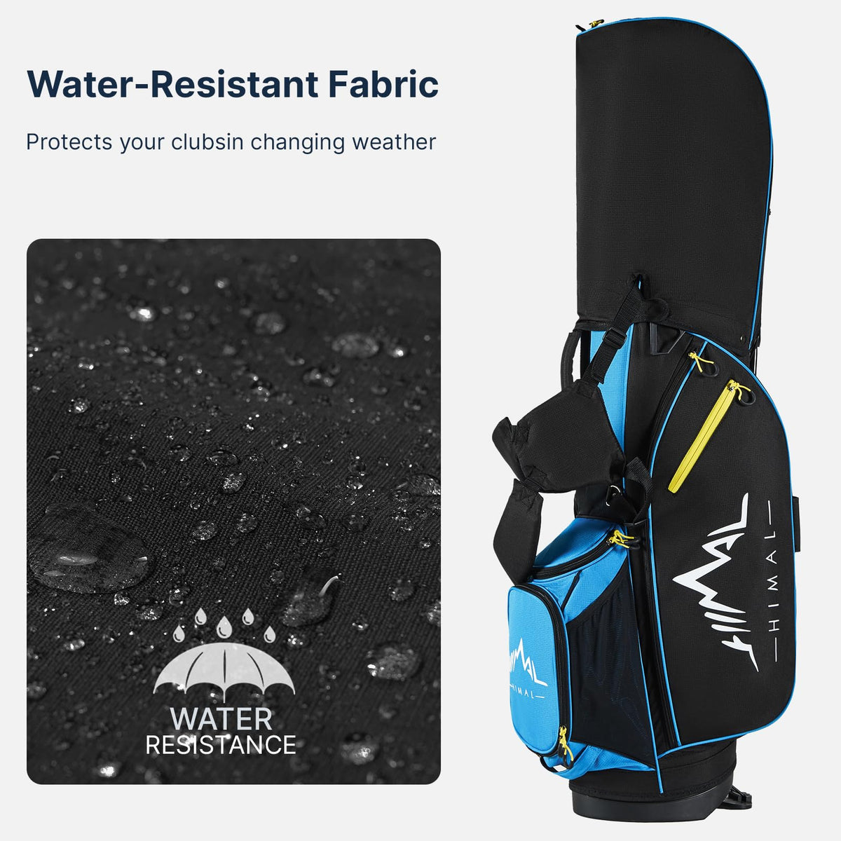 GoHimal 14-Way Stand Bag rain hood protecting clubs in wet weather