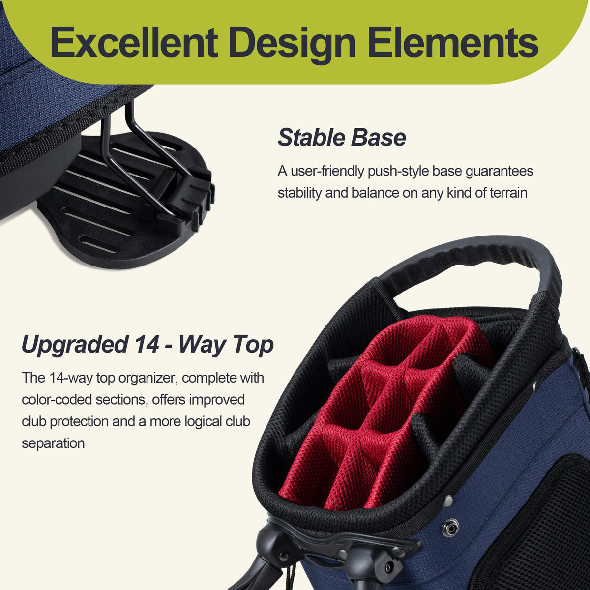 GoHimal 10-pocket storage with cooler pocket keeps essentials organized.