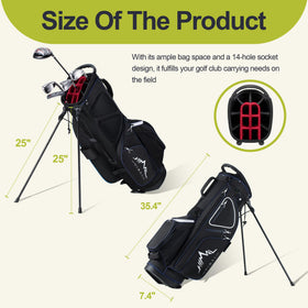 GoHimal golf stand bag with ergonomic straps reduces shoulder strain on long walks.