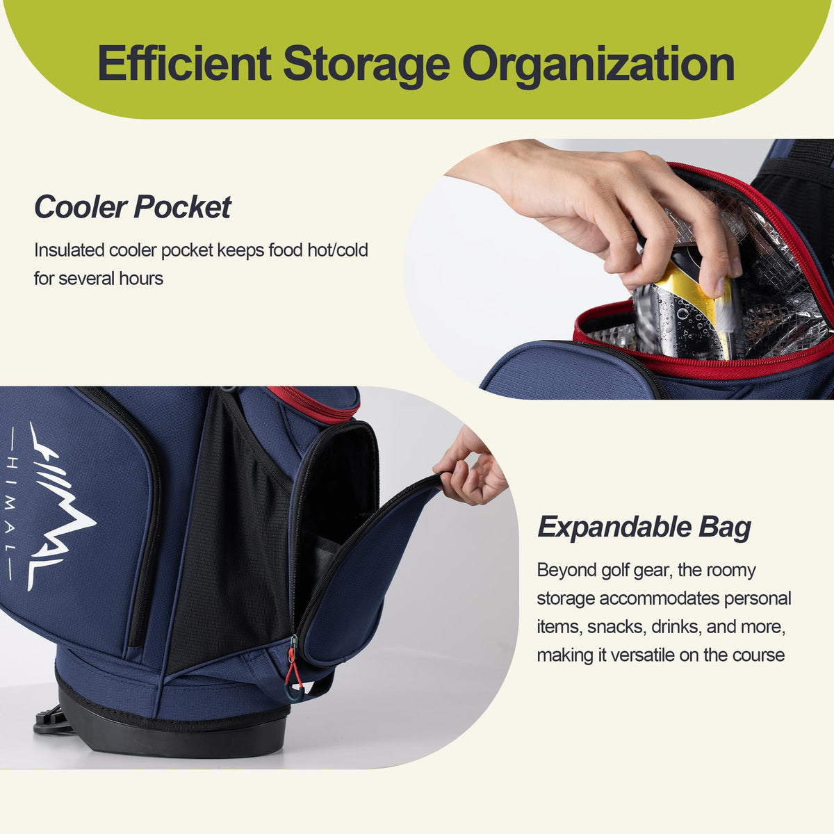 GoHimal ergonomic shoulder straps for comfortable all-day carry.