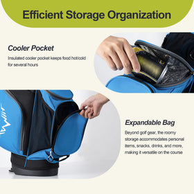 GoHimal dedicated shoe compartment keeps footwear separate from clubs.